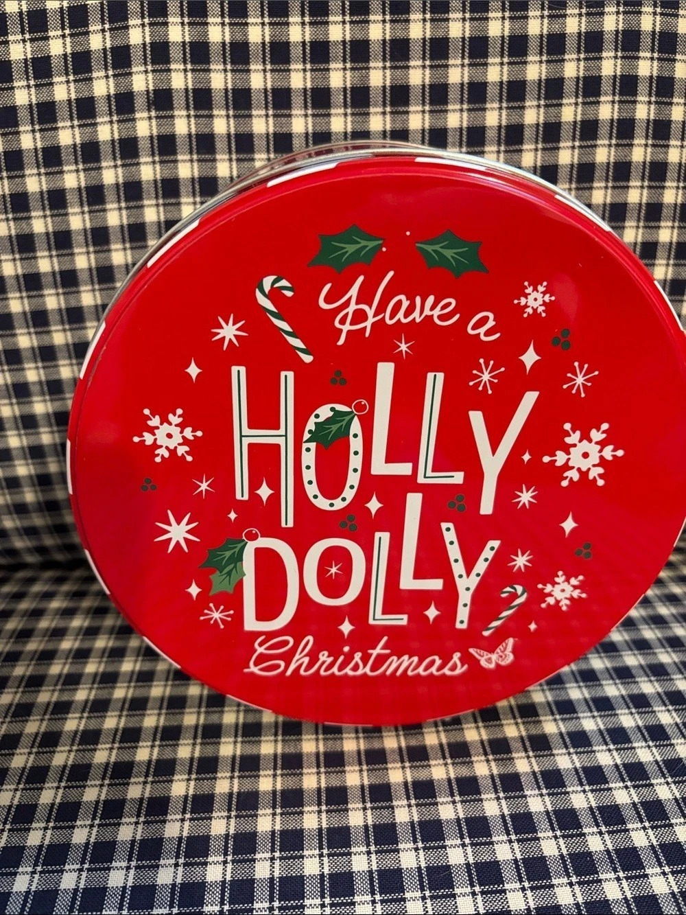 Dolly Parton Have a Holly Dolly Christmas Printed Round Tin Round Tin